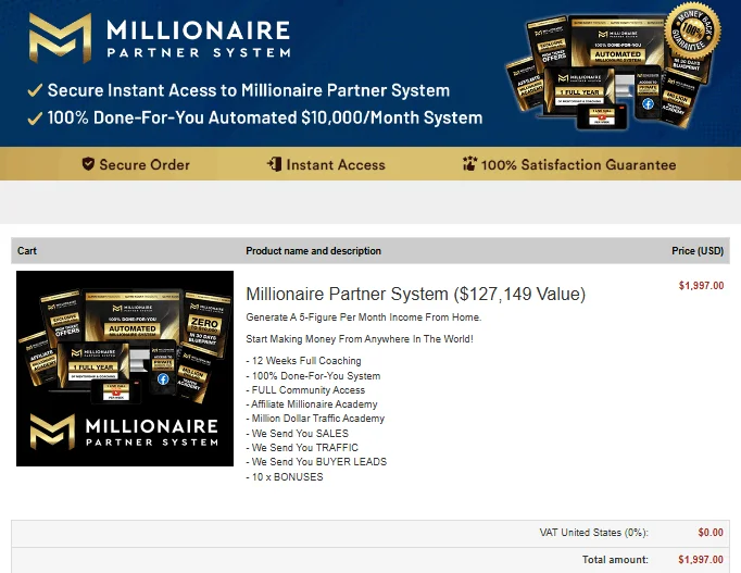 checkout -Millionaire Partner System